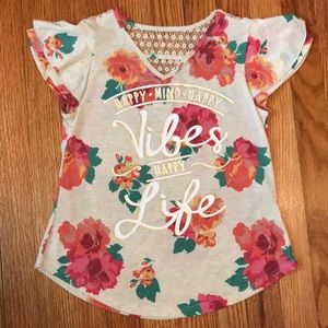 Belle du Jour Girls (M) Floral Short Sleeve Top EUC
